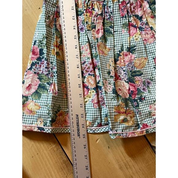 Vintage Rare Editions Girls Dress Floral Green. Pink Trim. USA! Size 6 - Picture 7 of 7